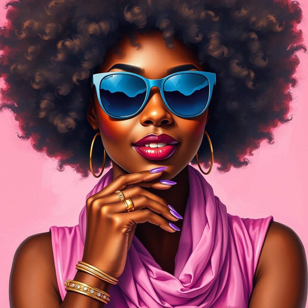 Powerful African Woman in Vibrant Impressionist Art