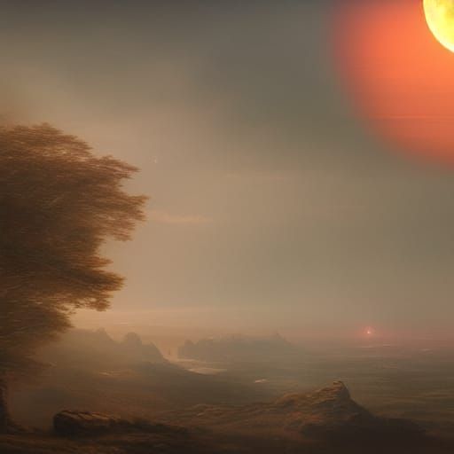 Blood Red Moon in Dramatic Digital Painting