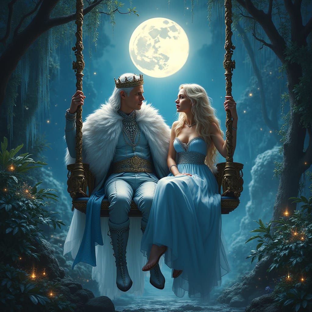 Silver King Reigns in Majestic Underground Garden at Night