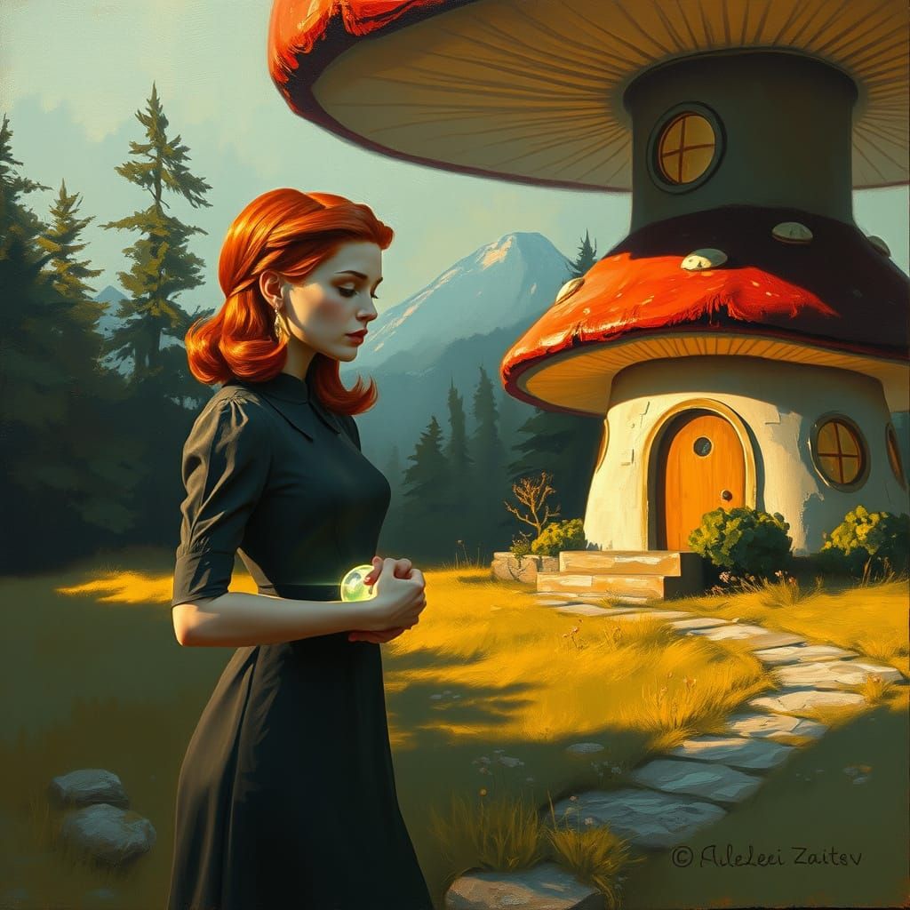 Android at Mushroom House in Alla Prima Style