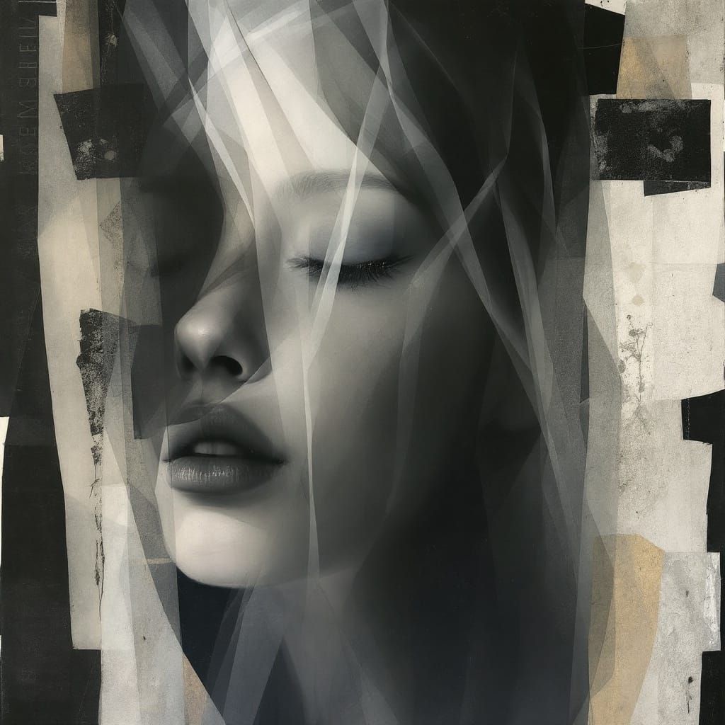 Surreal Veiled Collage Inspired by Eileen Agar