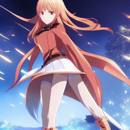 Anime Girl with Shadow Ice Power in 4K