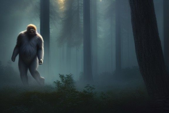 Sasquatch in Forest, Fantasy Style