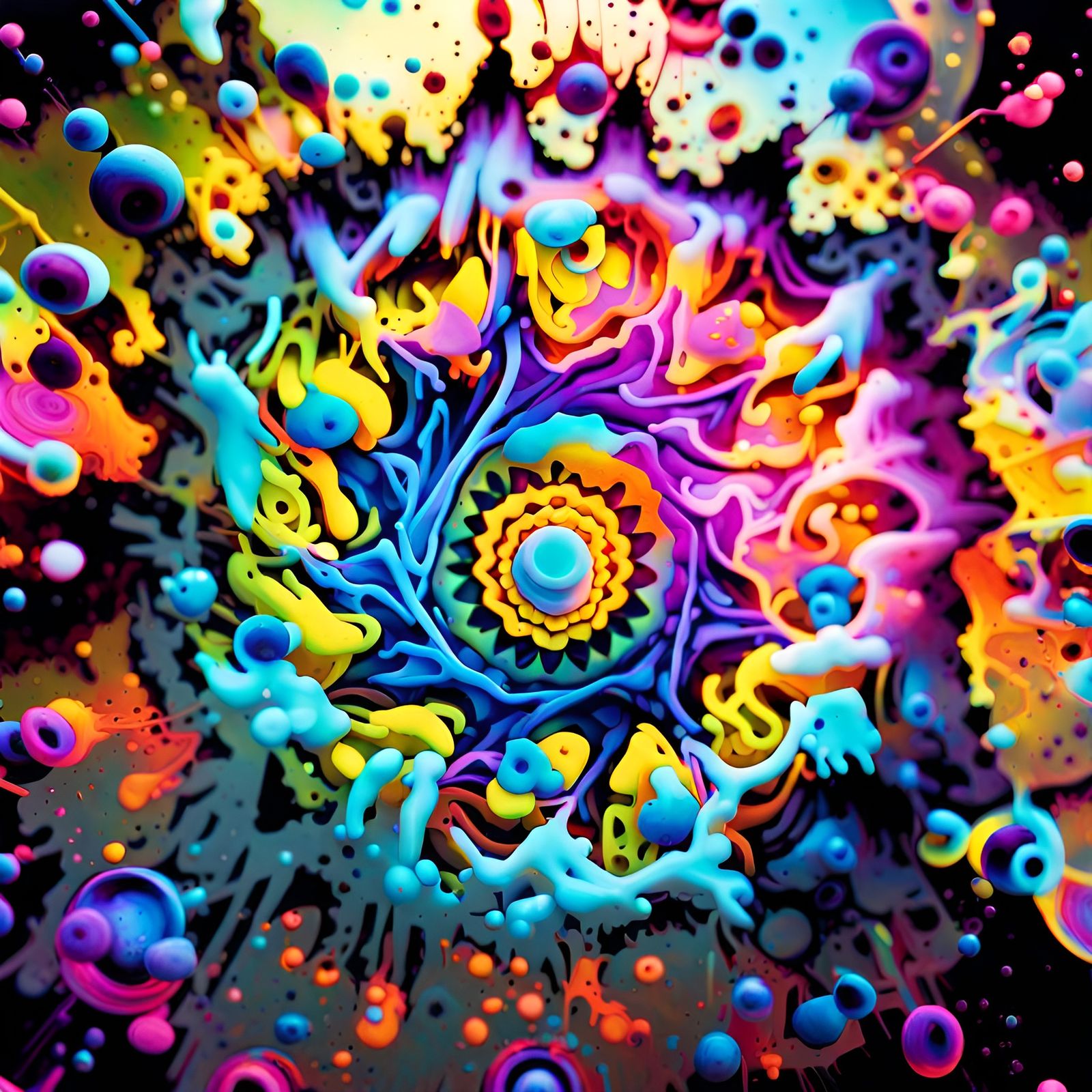 Abstract geometric splatter art , 01mar24