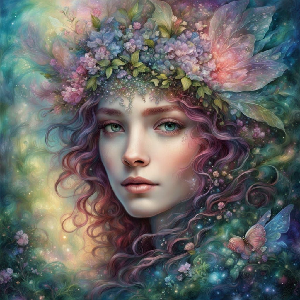 Fae Female in Forest: Whimsical Fantasy Art
