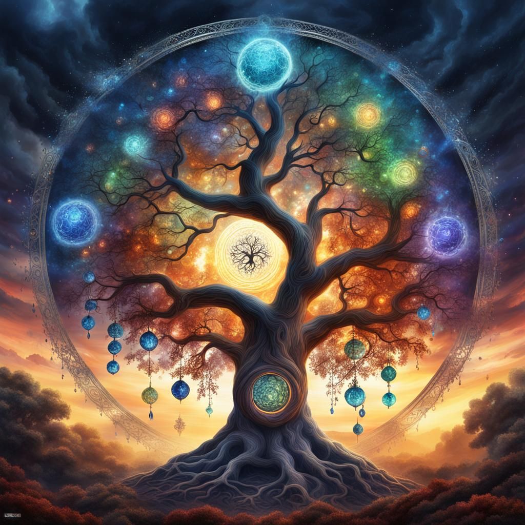 Tree of life chakra crystals