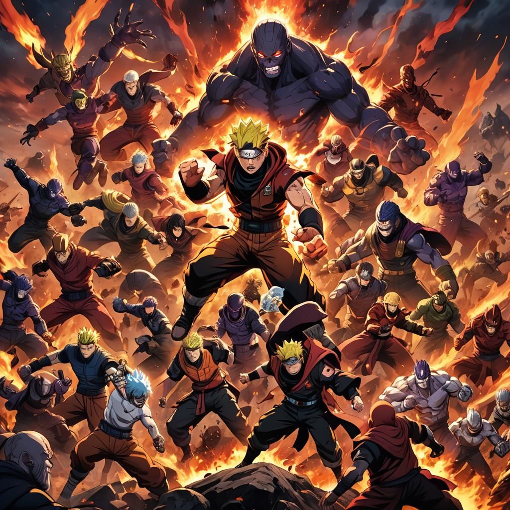 Epic Battle in Hellish Landscape: Digital Concept Art