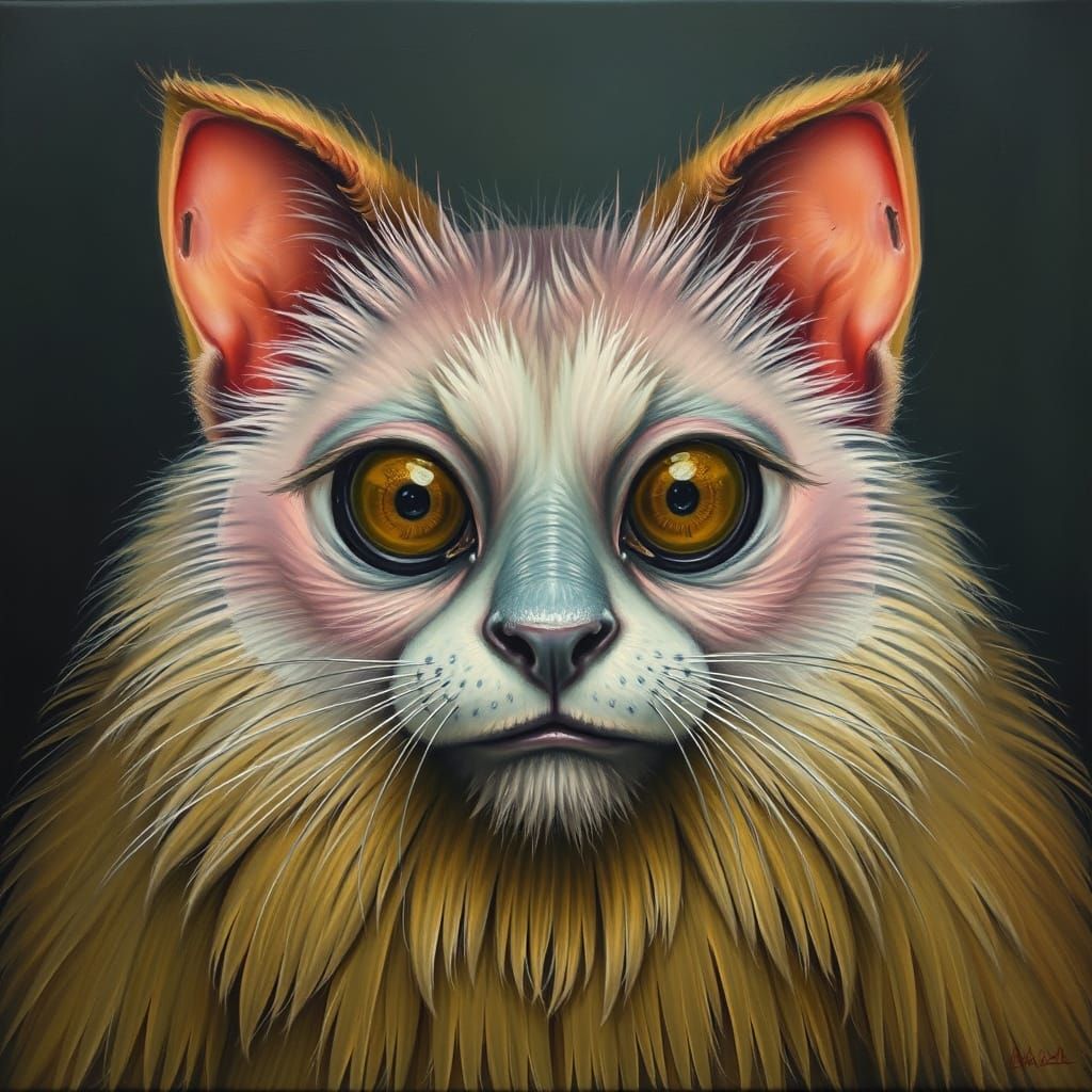Surreal Furry Portraits in Grotesque Oil on Canvas Style