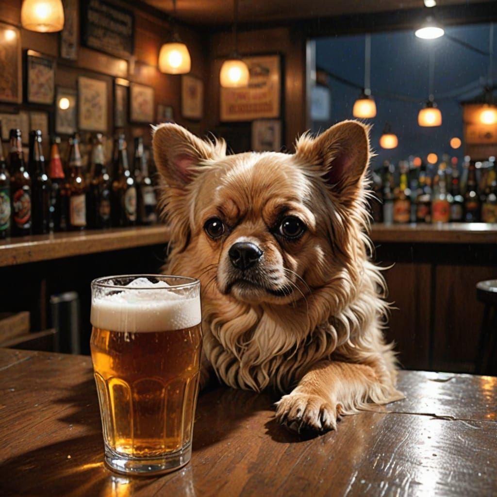 Man Drowning Sorrows in Beer, Country Music Theme