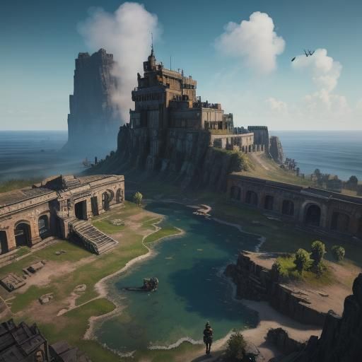 Detailed Matte Painting in Deep Color