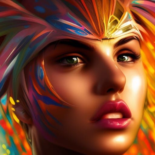Hyperrealistic AI Portrait in Splash Art Style