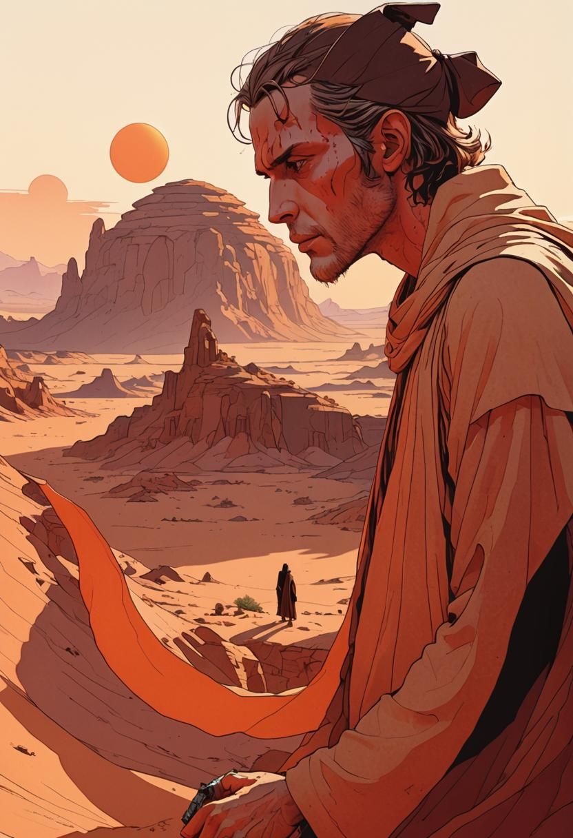 Jedi on Tatooine: Moebius-Inspired Comic Art