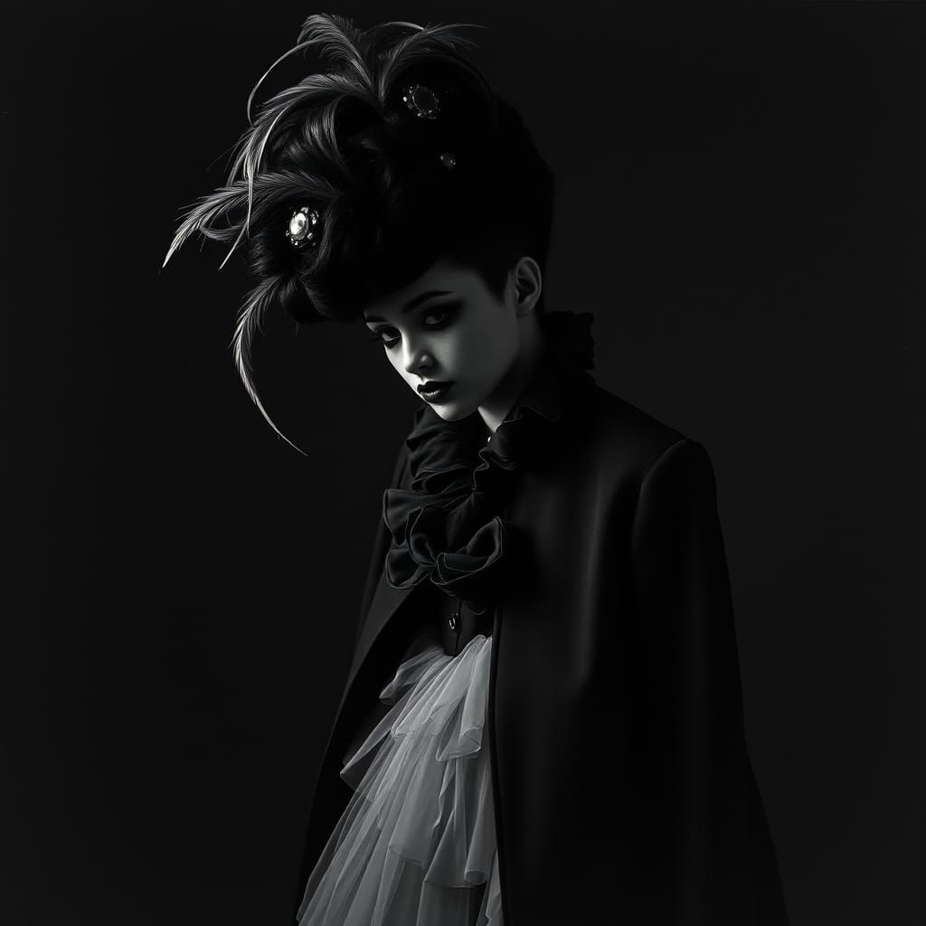 Create a black and white photogram-style image inspired by a...