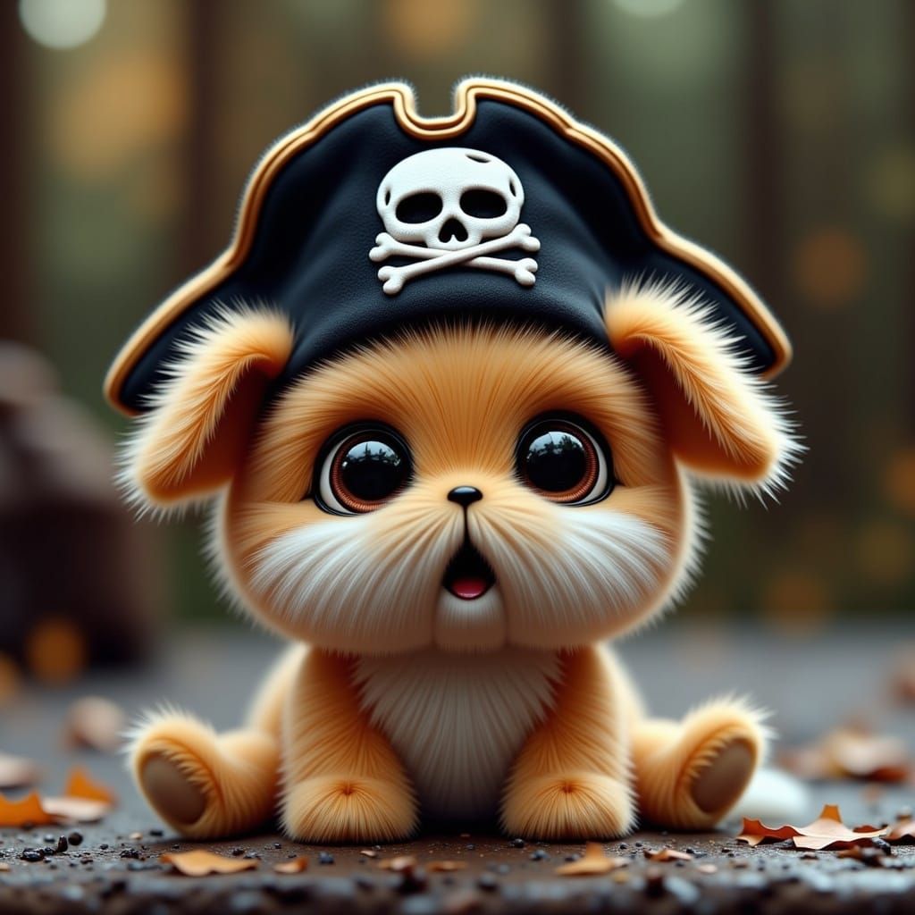 Adorable Fluffy Pirate Hat for Miniature Plush Toys