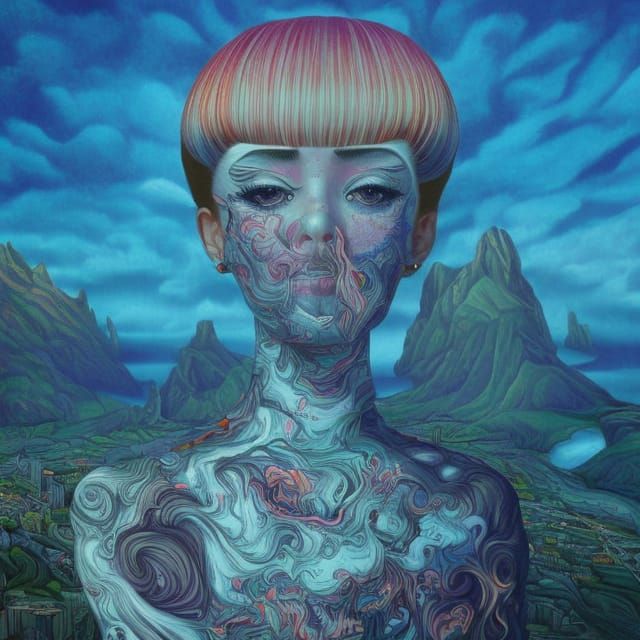 Surreal Victorian Village Optical Illusion