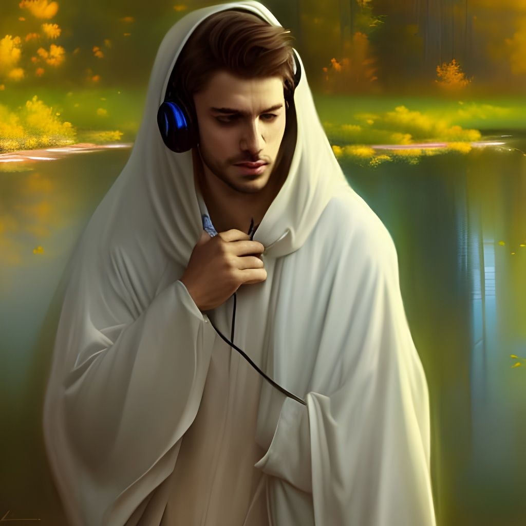 Enchanted Forest Pond in Golden Light