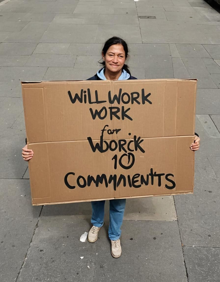 Homeless Woman's Plea: Will Work for Comments