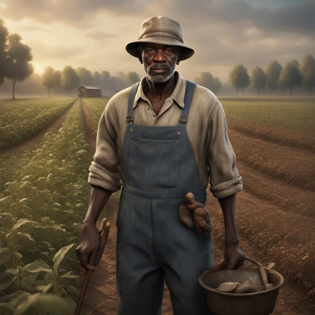 Alabama Laborer During the Great Depression: Matte Painting