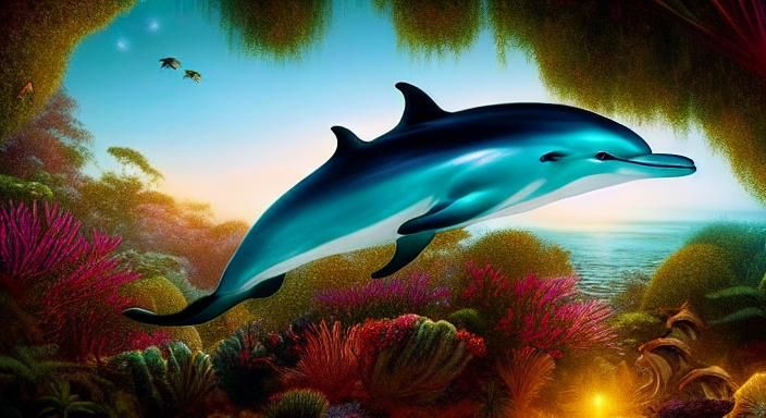 Dolphins in Tropical Paradise: Magic Realism