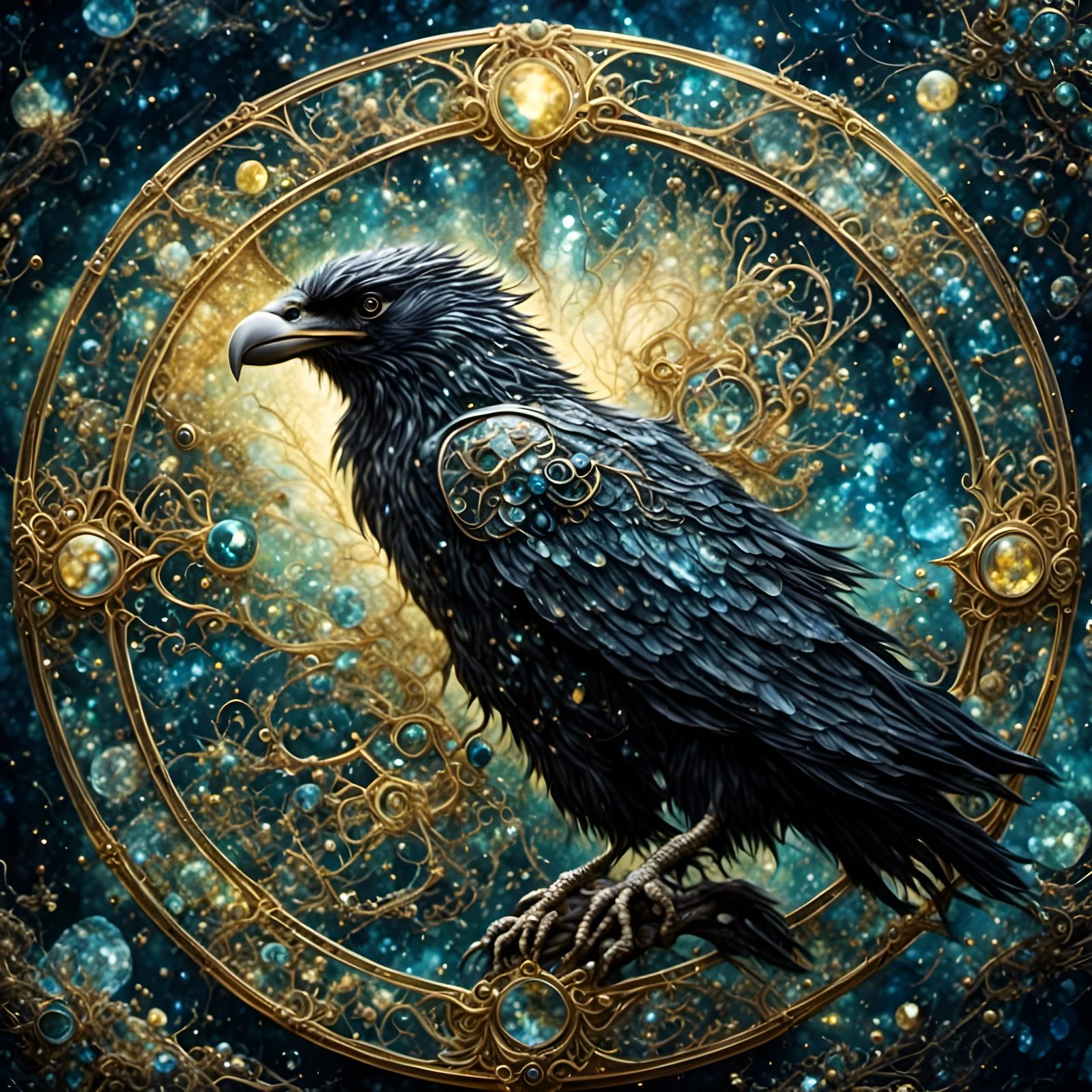 Hyperreal Battle Crow in Cut Crystal Style