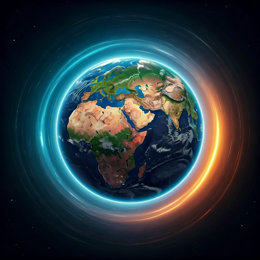 Vibrant Planet Earth with Atmosphere and Continents