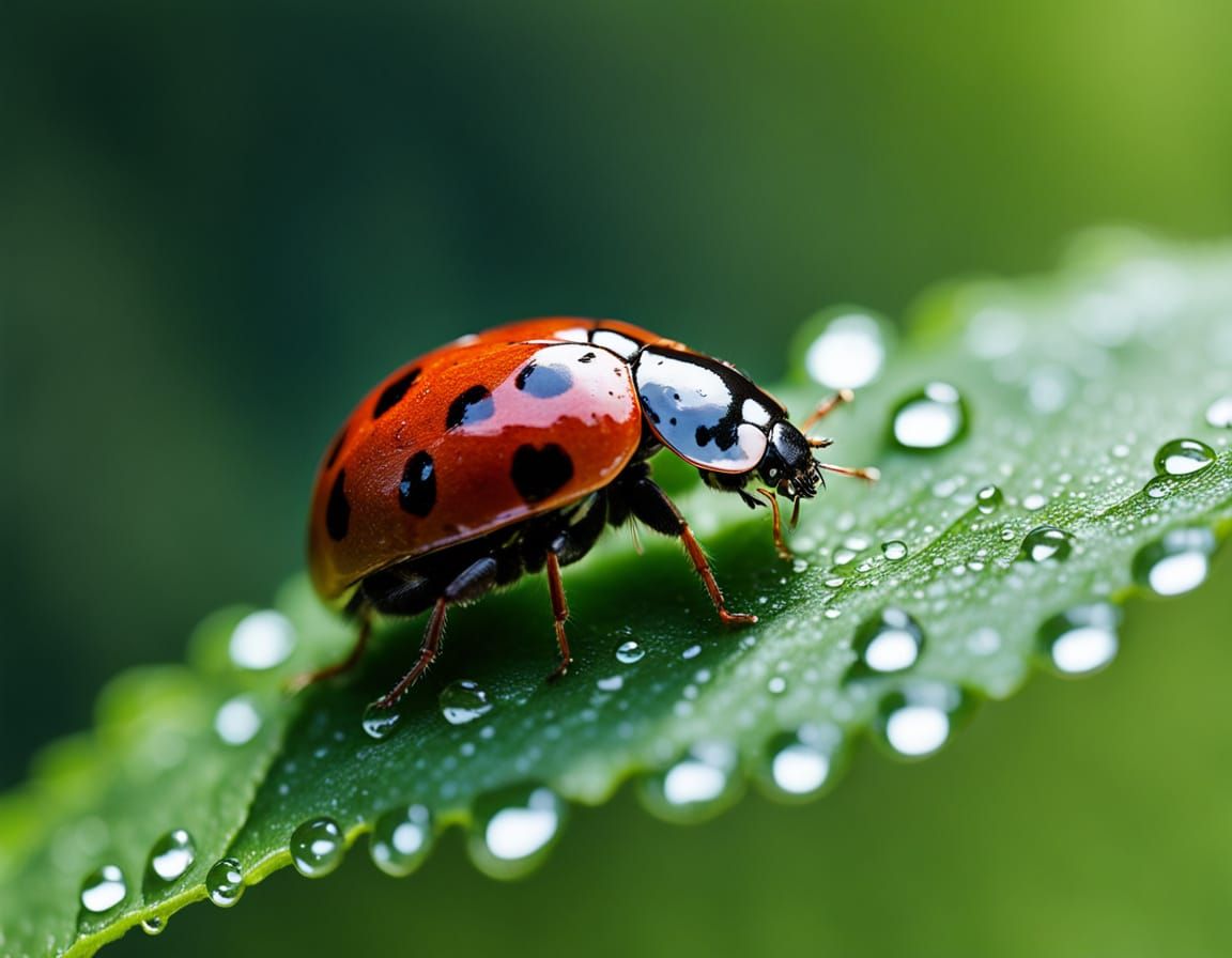 Ladybug Macro Photograph in Hyper-Realistic Style