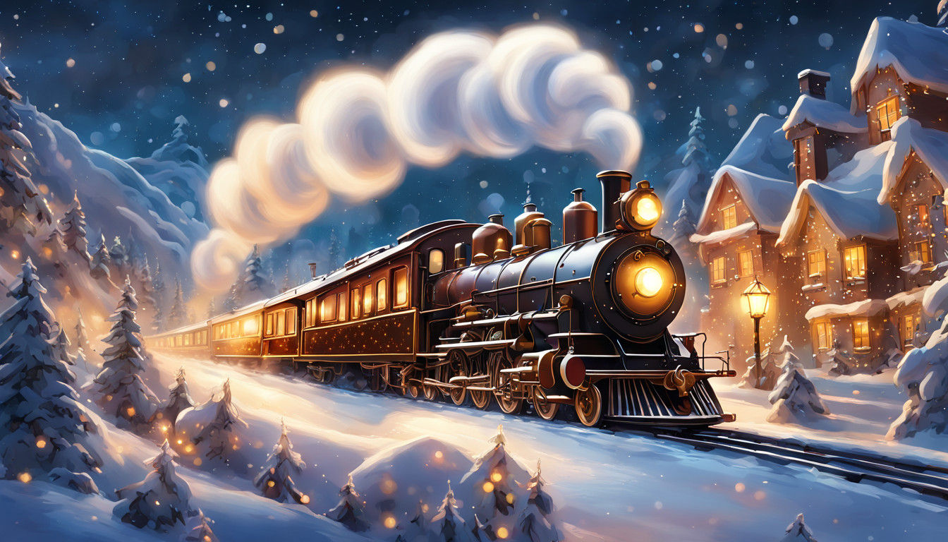 Magical Steam Train Soars Through Starry Night Sky