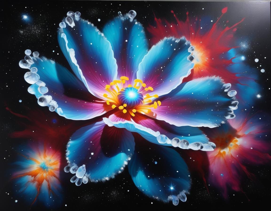 Galactic Nebula Flower Blossoms in Space