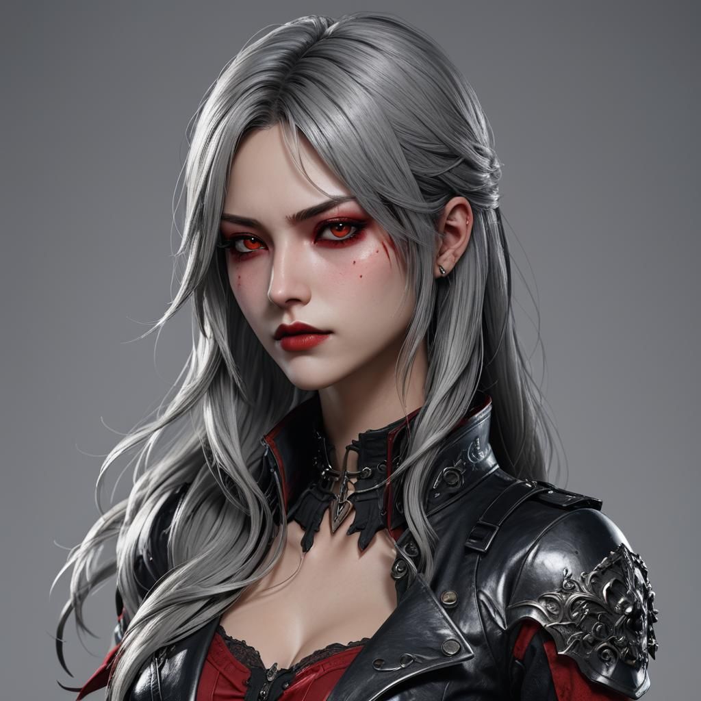 Dante Sparda Female Version: Detailed 3D Anime Art