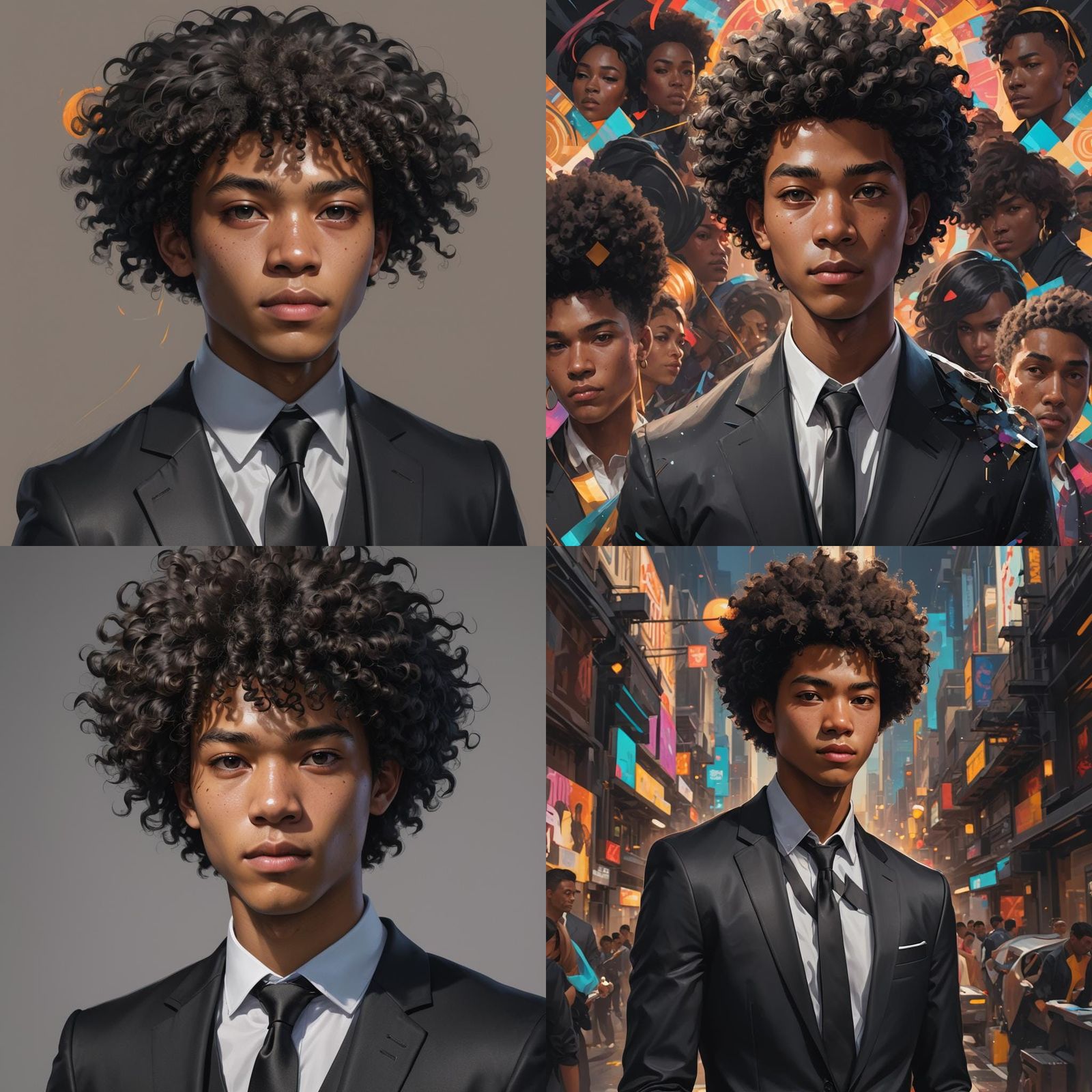 Teenage Boy Portrait in Hyperdetailed Art Style