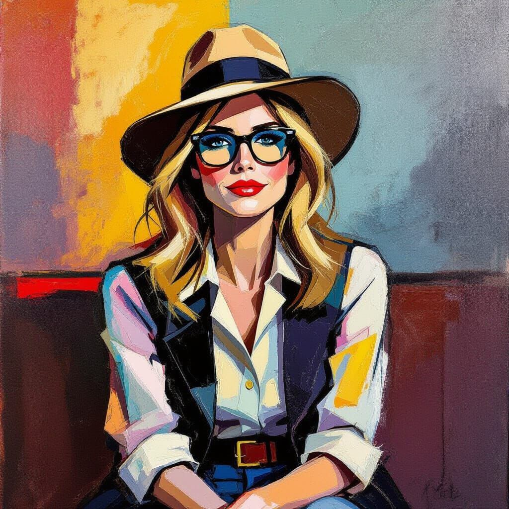 Diane Keaton as Annie Hall Neo-Expressionist Painting