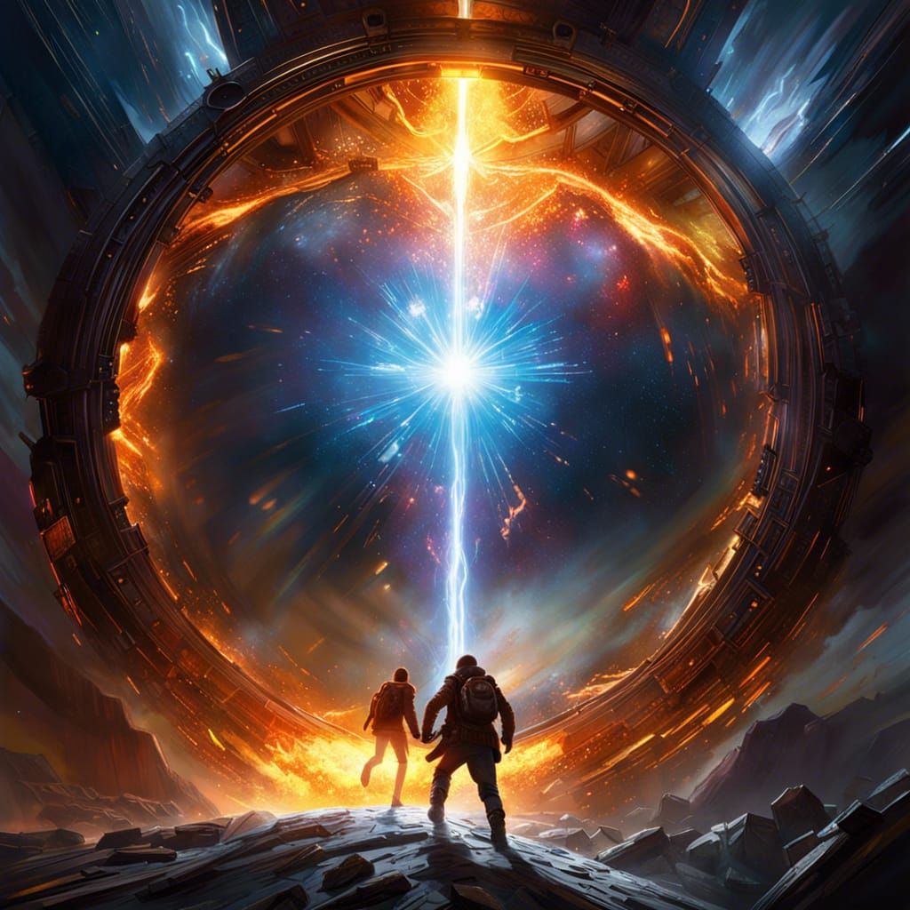 Cosmic Portal: Teenagers Flee in Dramatic Scene