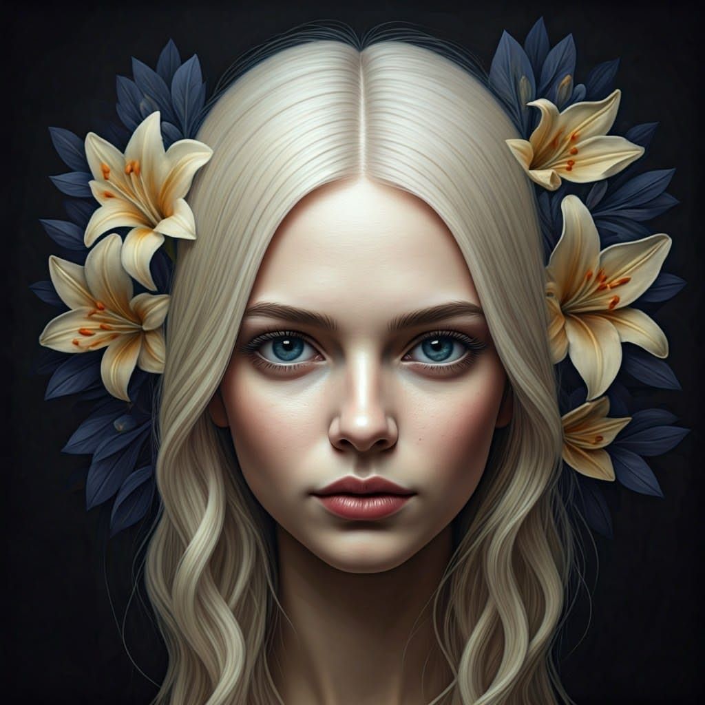 Dreamy Portrait Inspired by Iris Folding and Beardsley