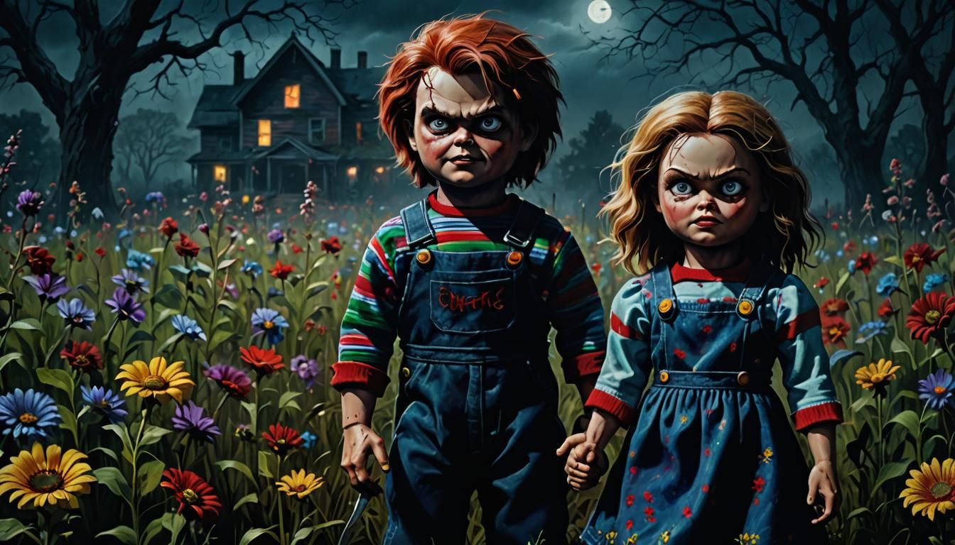 Sinister Surrealism: Chucky and Tiffany in Ominous Field