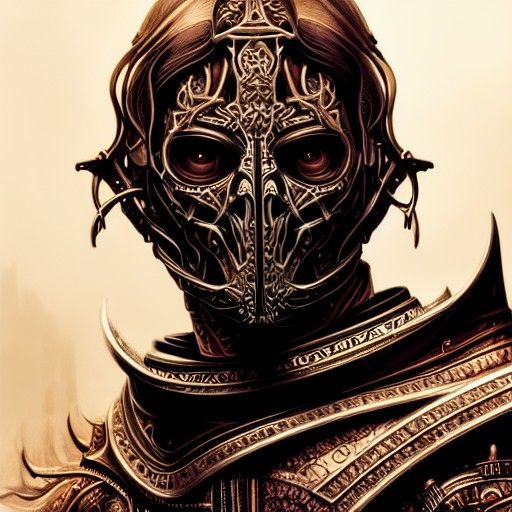 Intricate Templar Knight Portrait in Digital Illustration