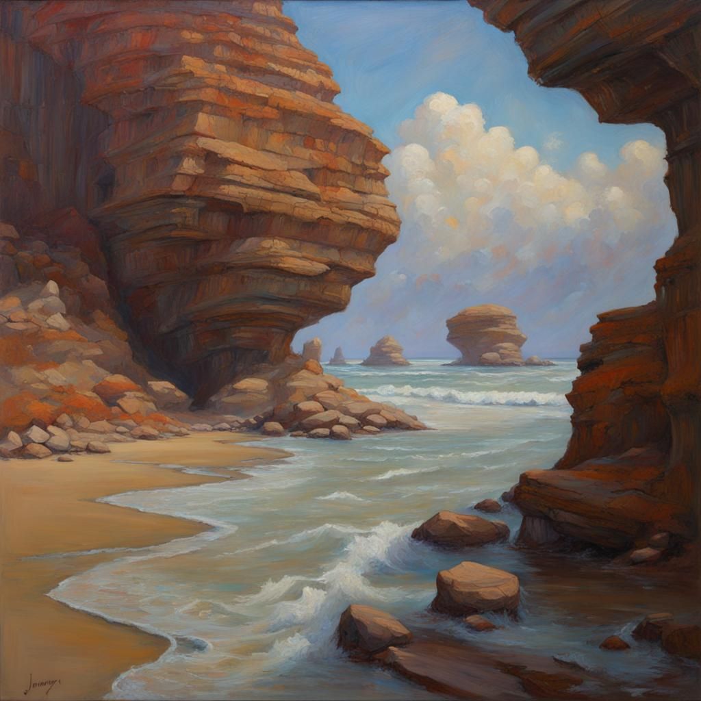 Landscape Oil Painting in Gurney Style