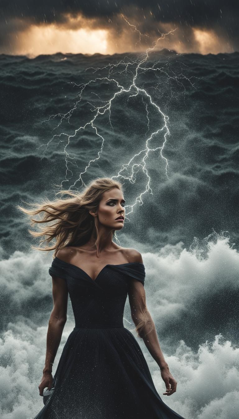 Stormy Embrace: Passionate Love in Digital Art