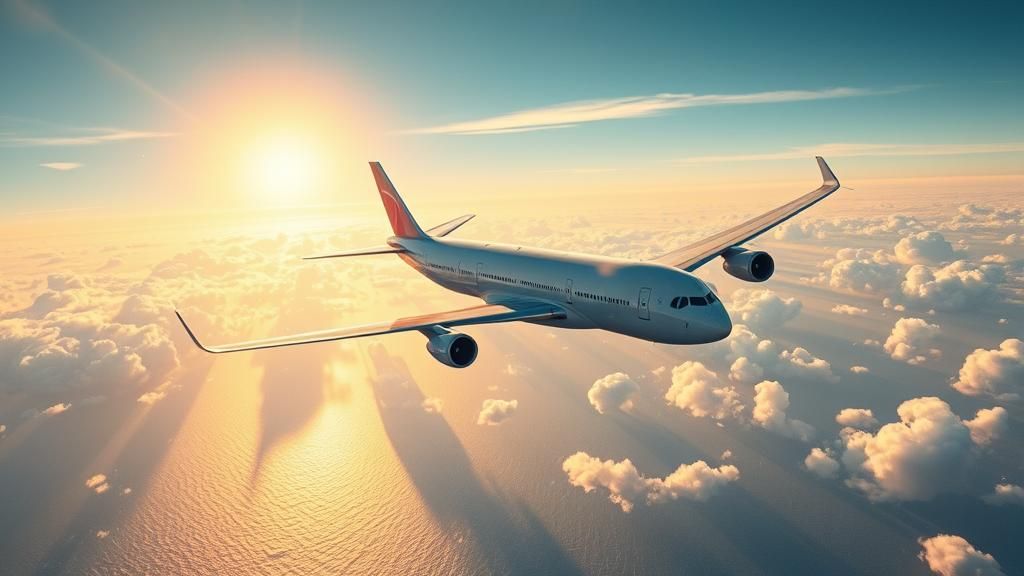 Boeing 747 Soaring Over Ocean in Oil Painting Style