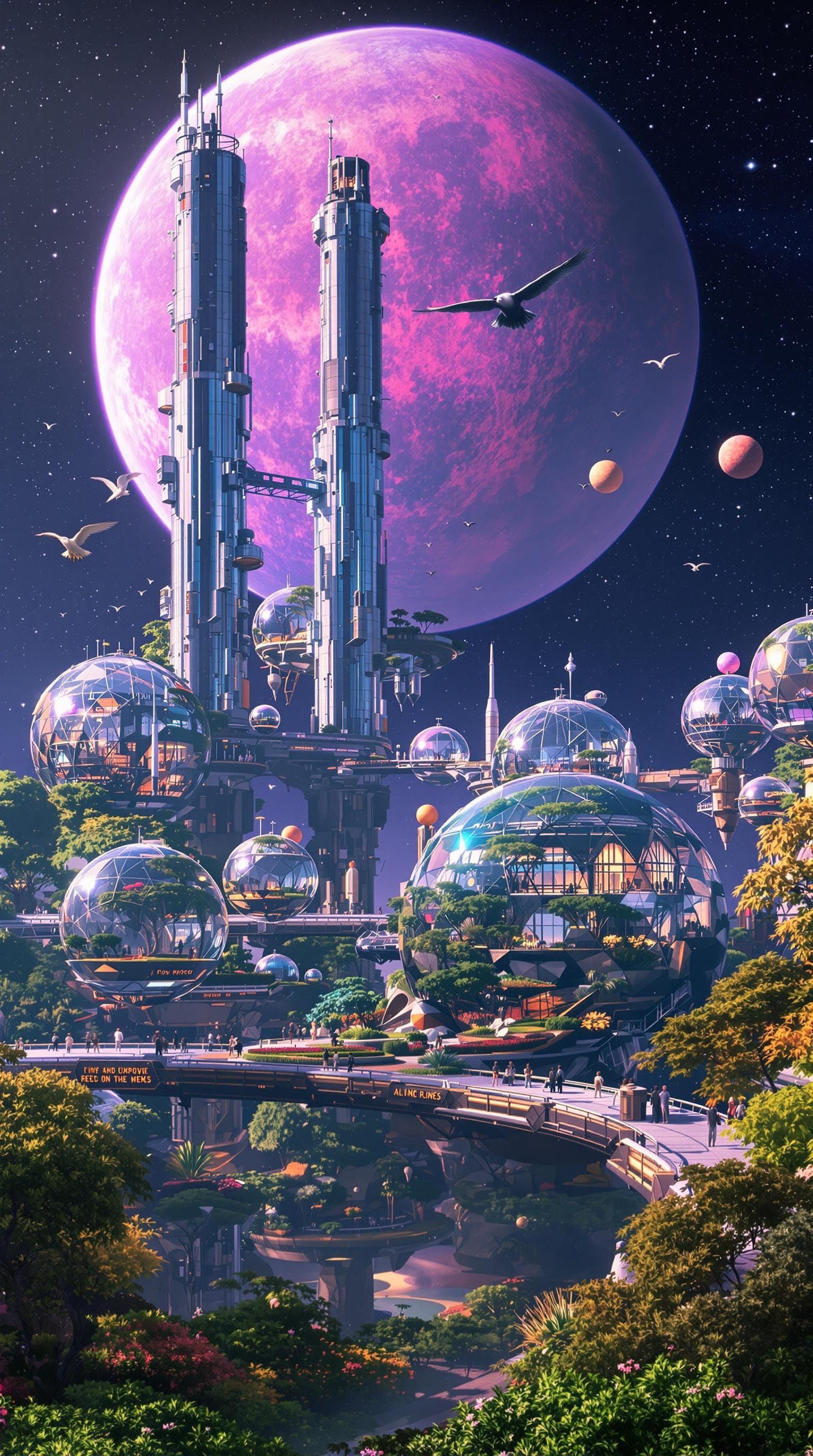 Futuristic Floating Cities in Deep Space, Unreal Engine 5