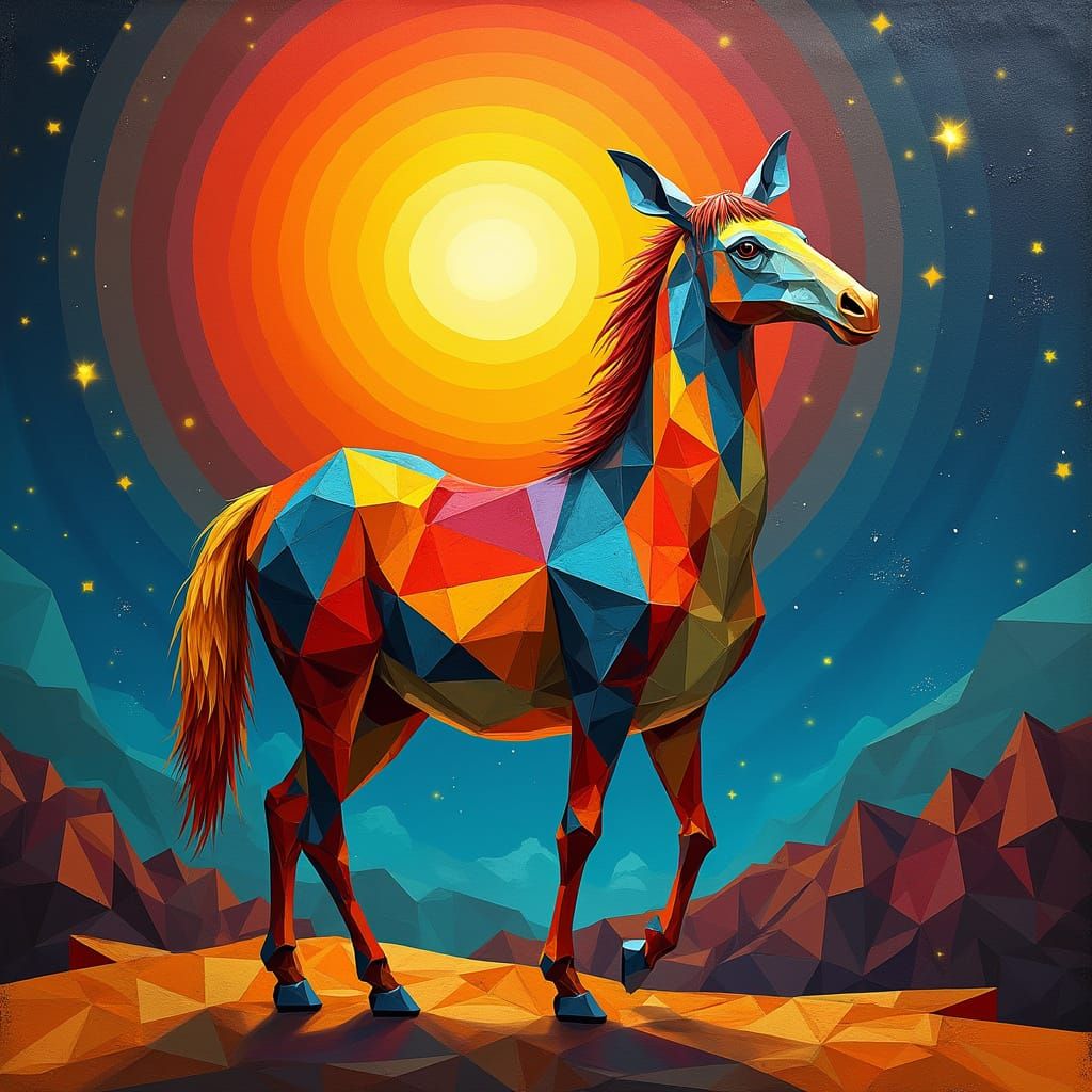 Cubist Quagga Radiant with Self-Confidence