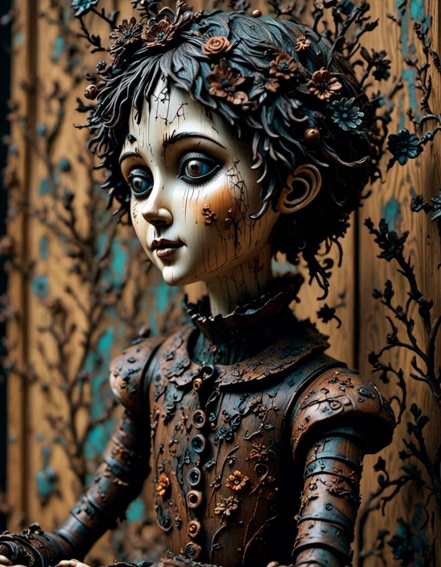 Mysterious creepy wooden figure <lora:Creepy Doll:1.0>  <lor...
