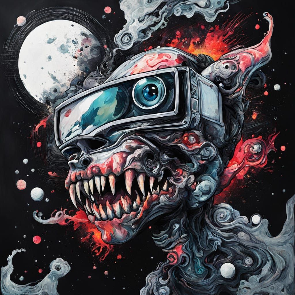 Surreal Anime Dreamscape in Cubist Style