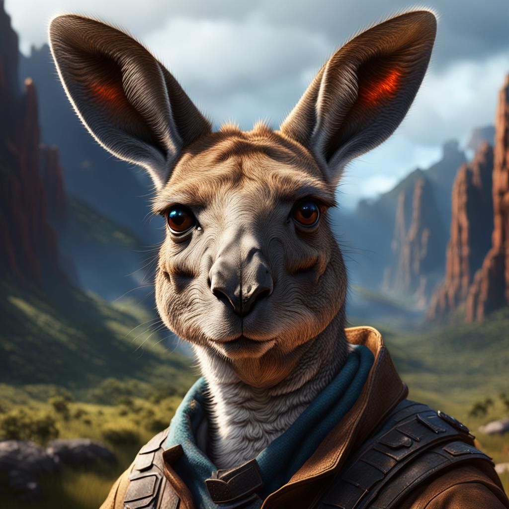 Epic and Detailed Portrait of a Kangaroo