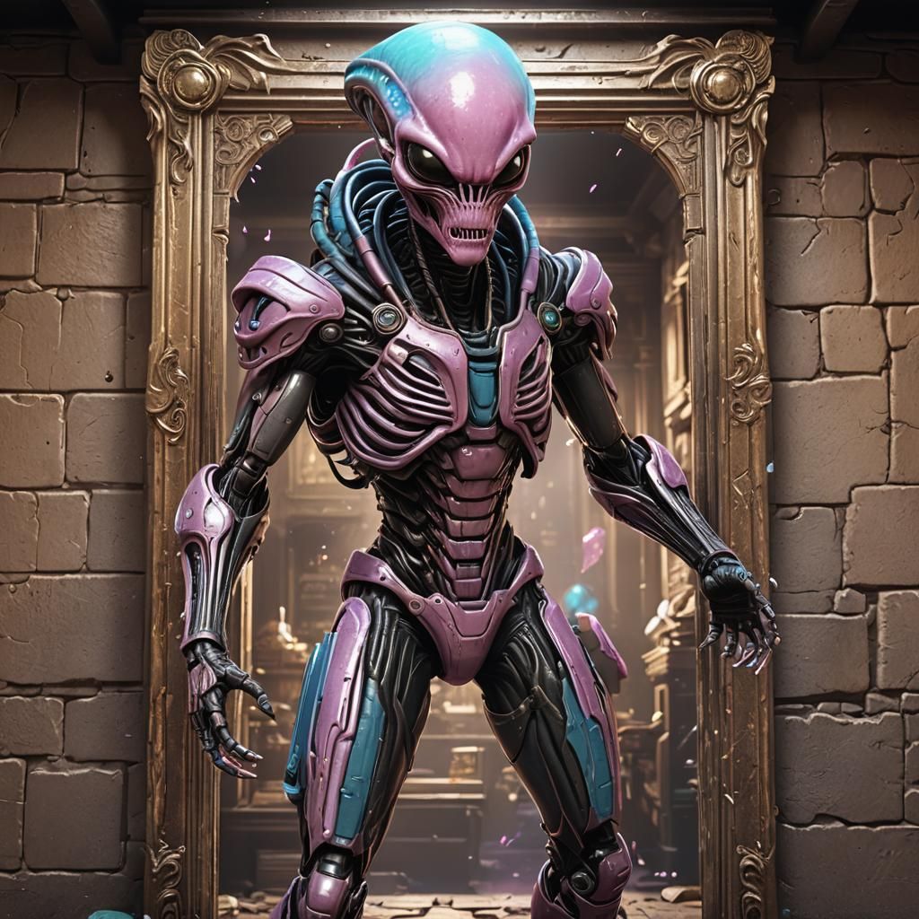 Alien Bubblegum Thief Wanted Poster in 3D