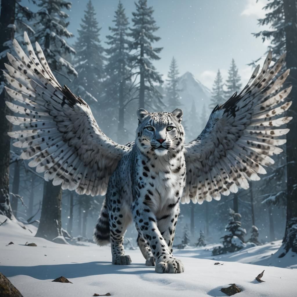 King of the forests - Snowleopard/Snowy Owl Hybrid