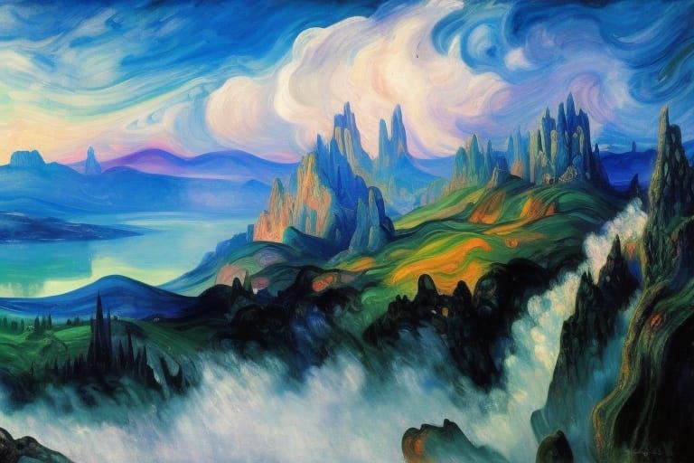 Elven Kingdom of Miracles in Synthwave Style