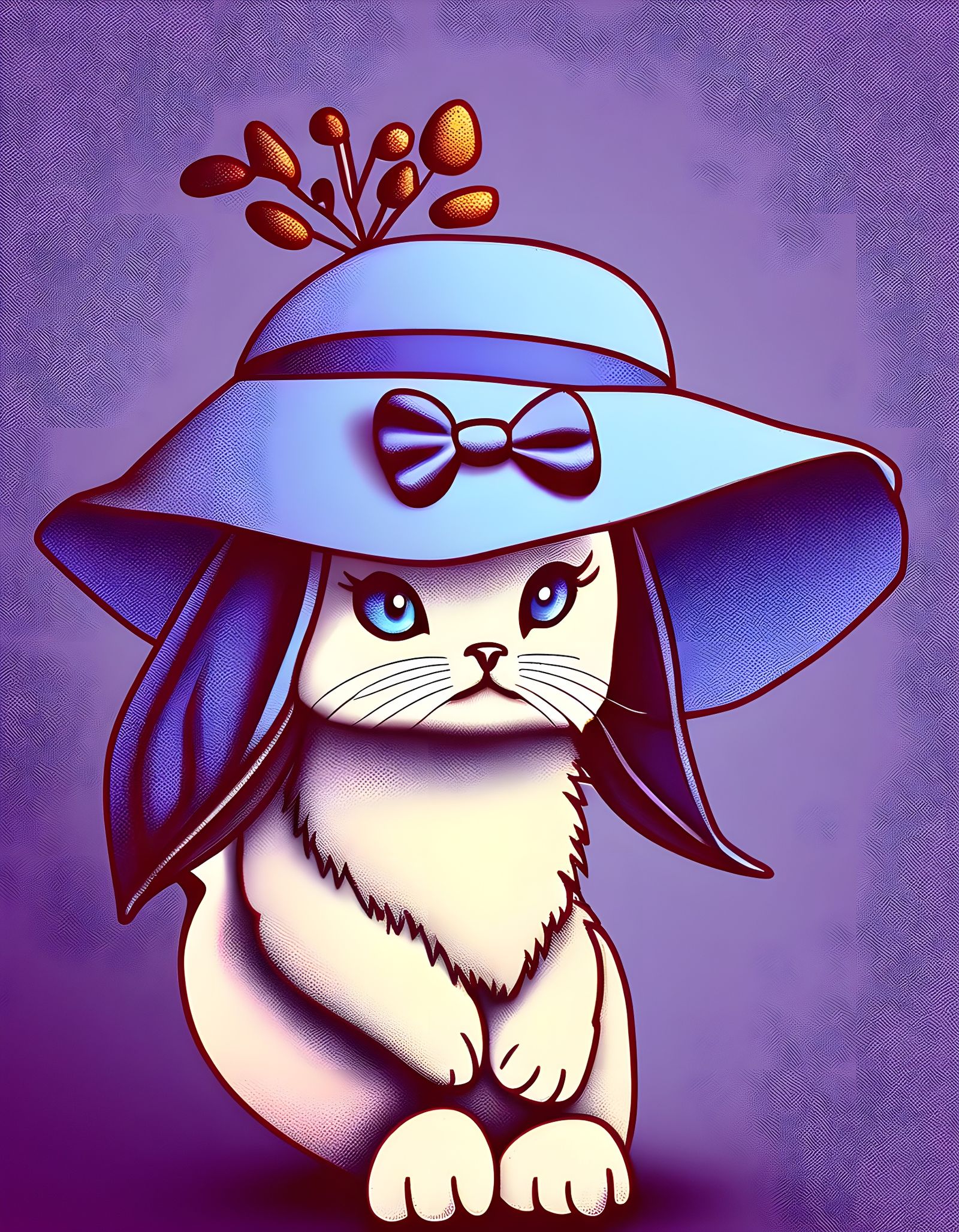 Cartoon Cat in Pencil Sketch Style