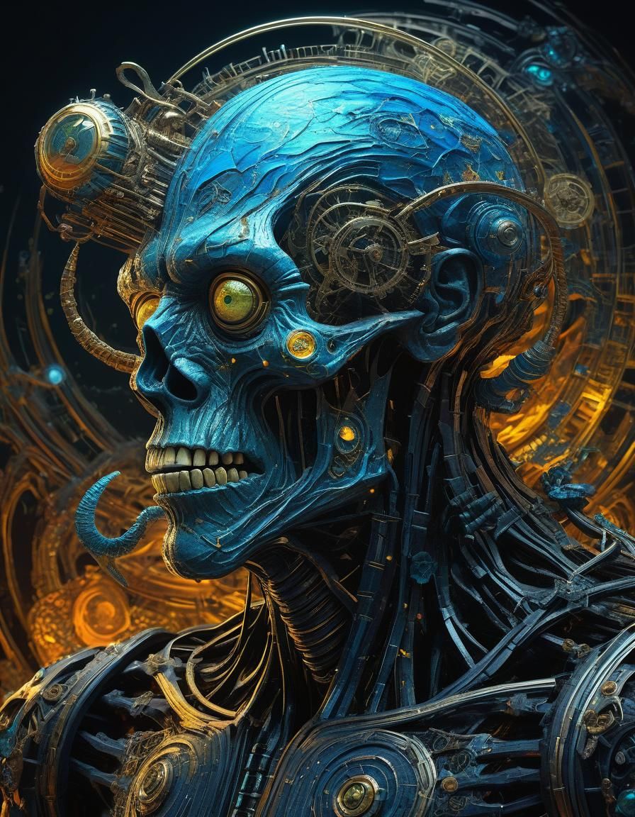 Babymonster Action Painting in Art Nouveau Style