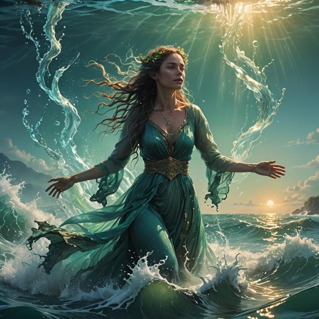 Water Druid's Revival: A Fantasy Concept Art