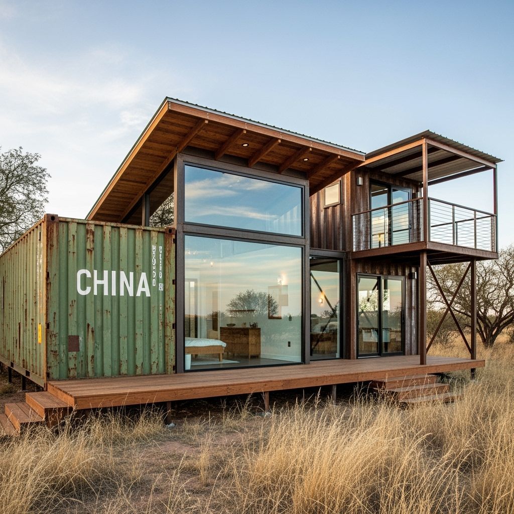 Rustic Industrial Shipping Container Home in Desert
